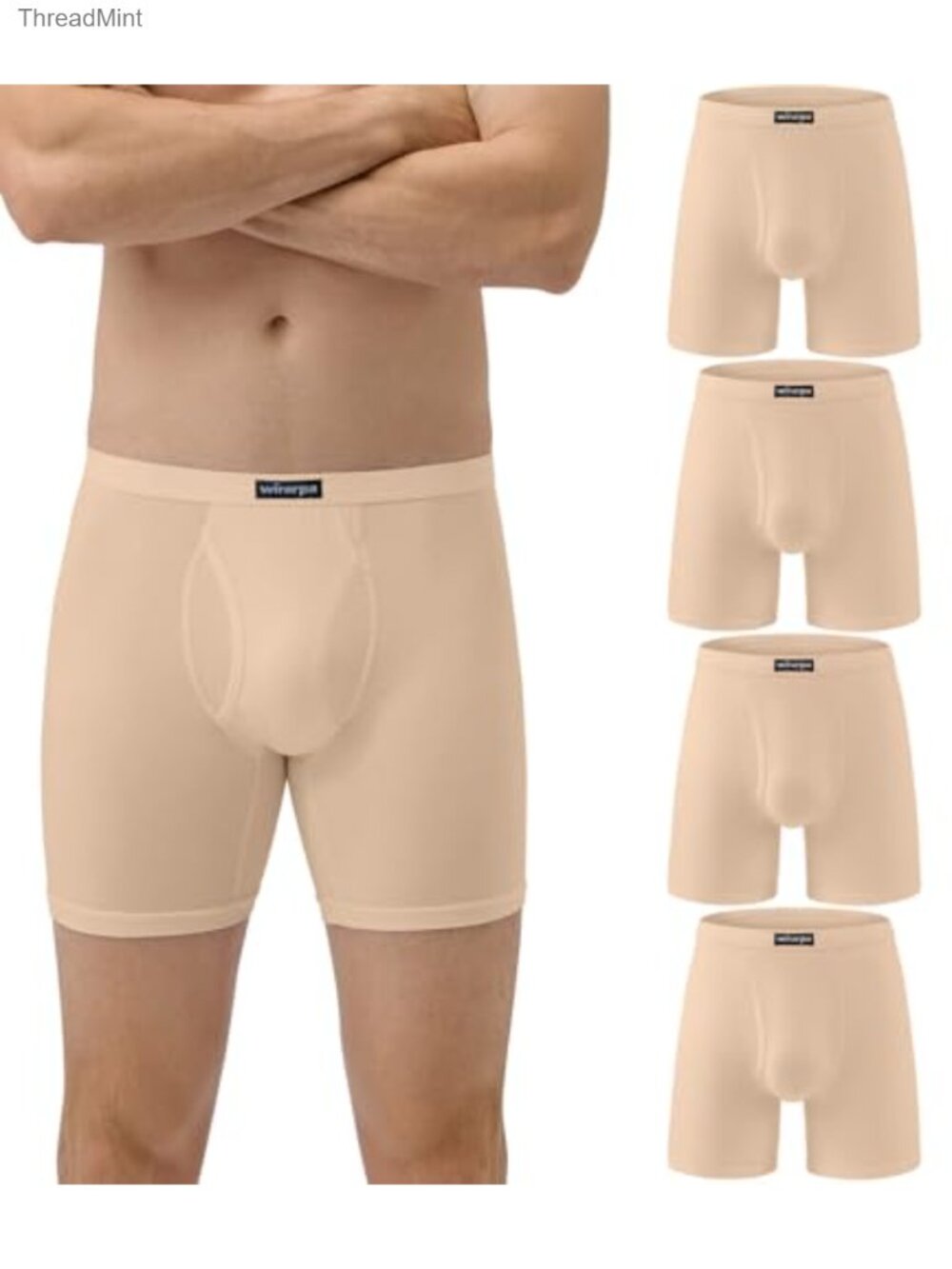 Micro Modal Boxer Briefs Open Fly Tagless One-Piece Back 4 Pack